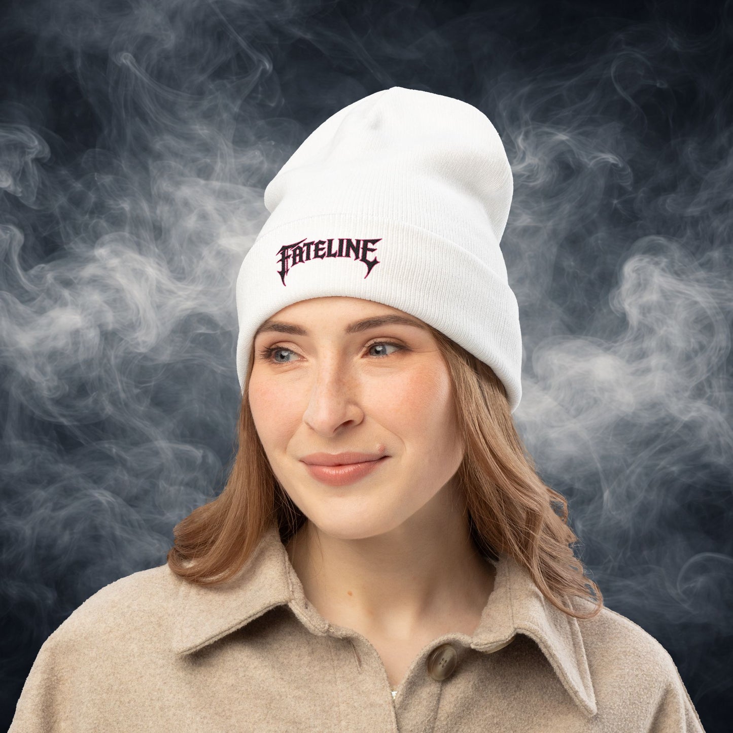 Fateline Logo Embroidered Knit Beanie — Warm Winter Hat