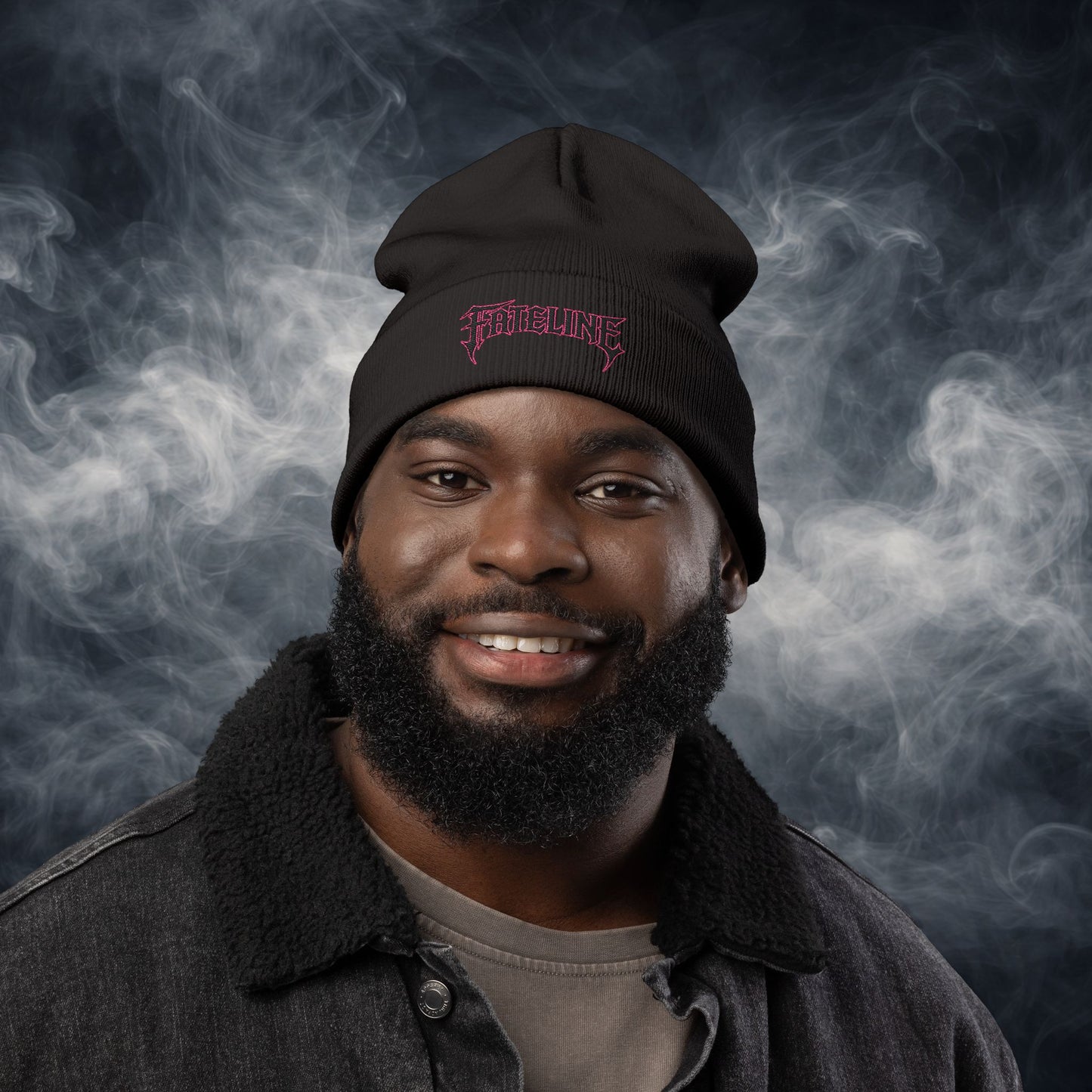 Fateline Logo Embroidered Knit Beanie — Warm Winter Hat