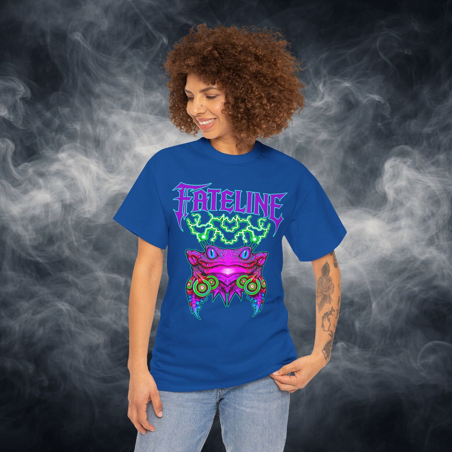 Fateline Frog Graphic Tee — Neon Psychedelic T Shirt
