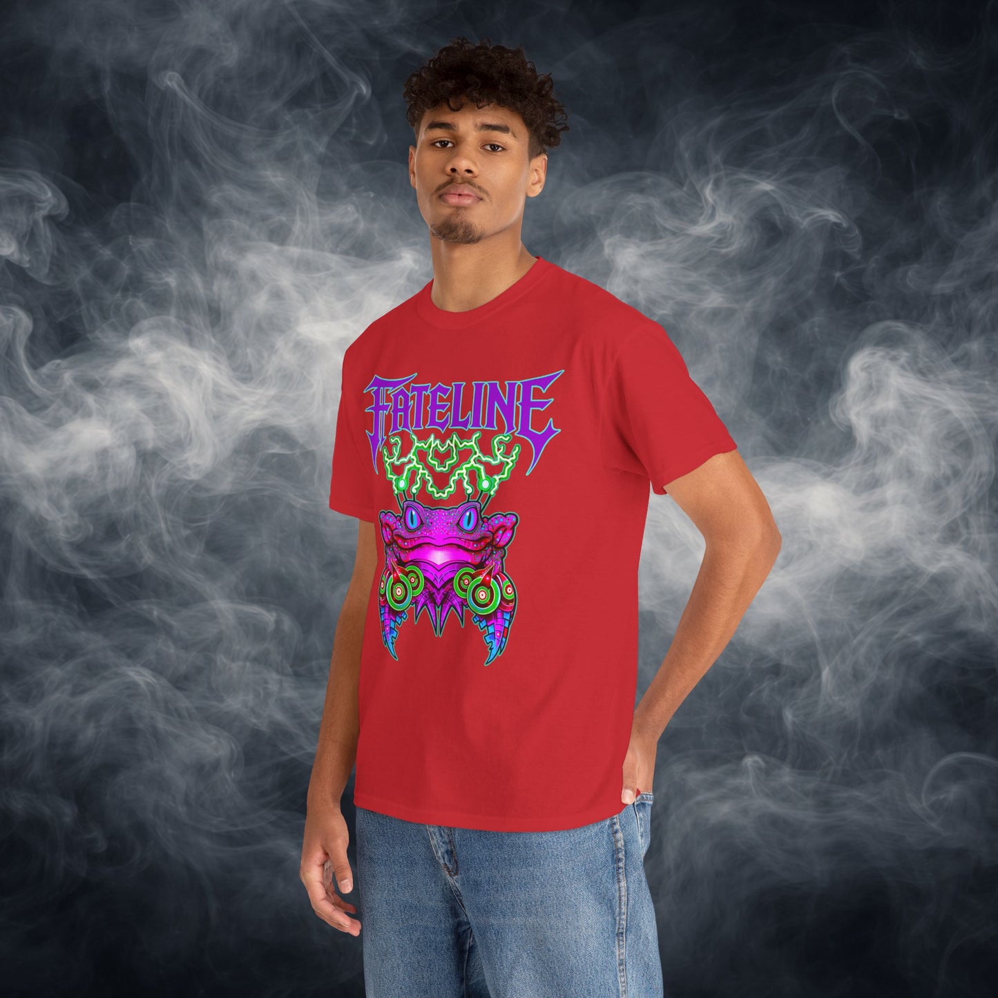 Fateline Frog Graphic Tee — Neon Psychedelic T Shirt