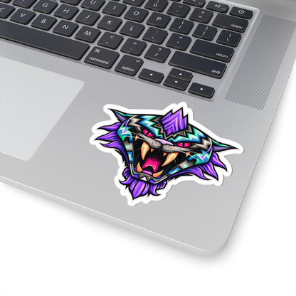 Fateline Sabre Cat Head Kiss-Cut Sticker — Cute Retro Cat Decal