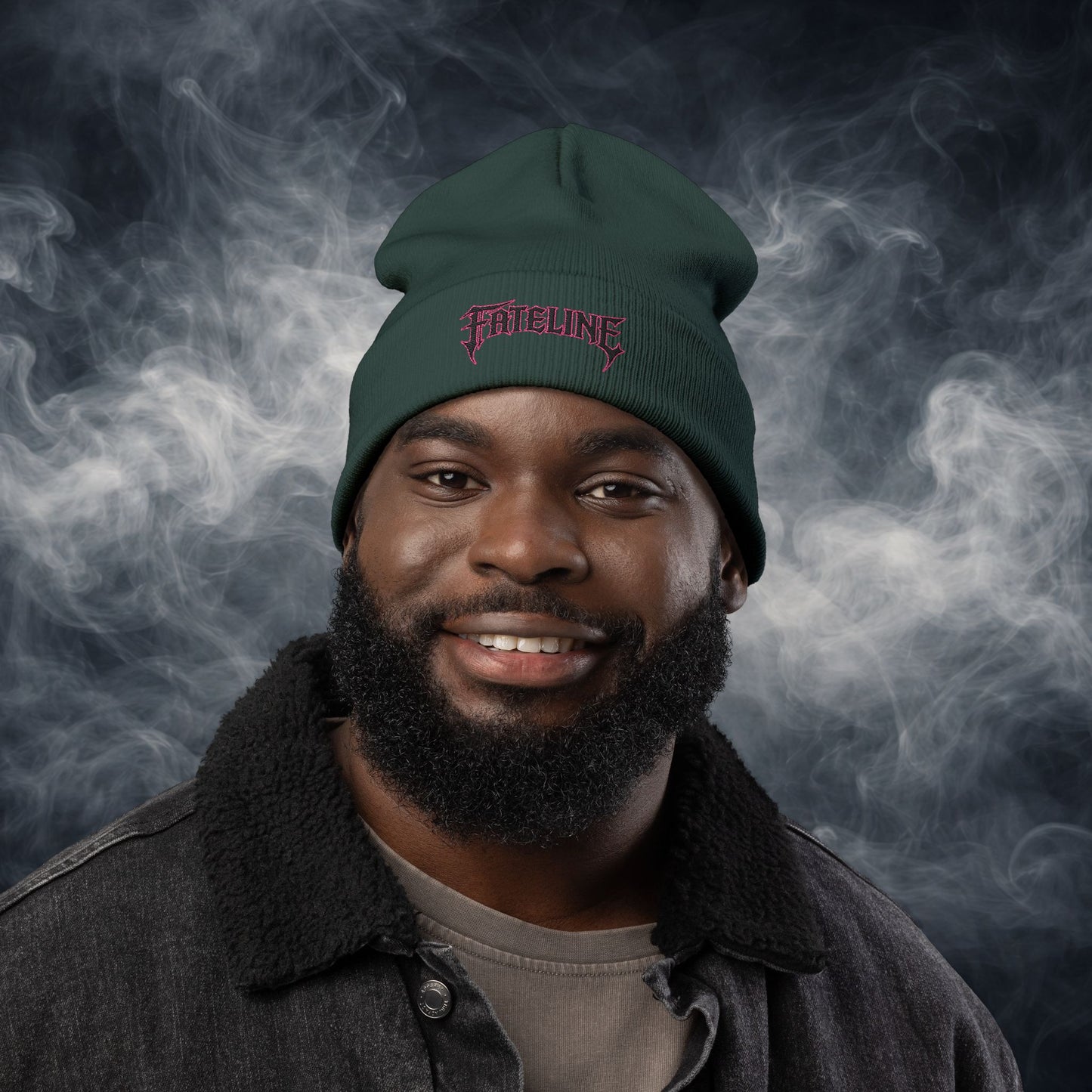 Fateline Logo Embroidered Knit Beanie — Warm Winter Hat