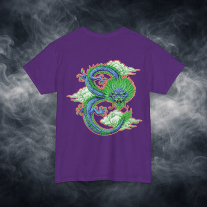 Lucky 8 Dragon T-Shirt — "Fateline" Chinese Script Graphic