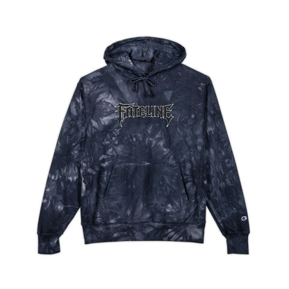 Fateline Tie-Dye Embroidered Hoodie — Black Marble "Treasure" Design