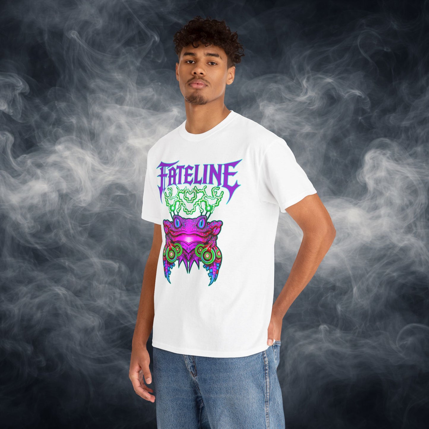 Fateline Frog Graphic Tee — Neon Psychedelic T Shirt