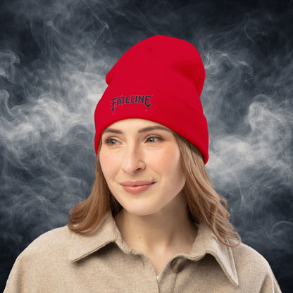 Fateline Logo Embroidered Knit Beanie — Warm Winter Hat