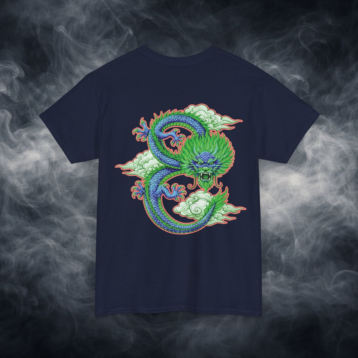 Lucky 8 Dragon T-Shirt — "Fateline" Chinese Script Graphic