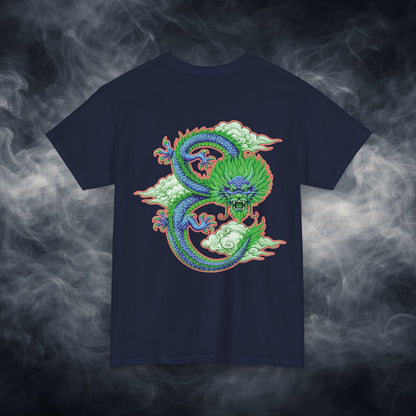 Lucky 8 Dragon T-Shirt — "Fateline" Chinese Script Graphic