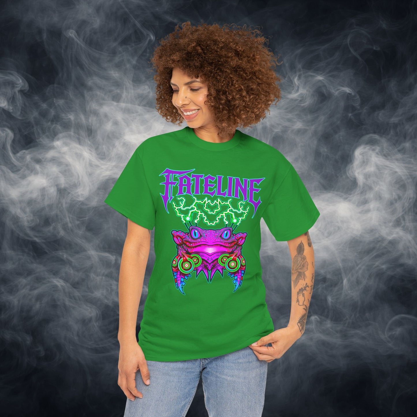 Fateline Frog Graphic Tee — Neon Psychedelic T Shirt