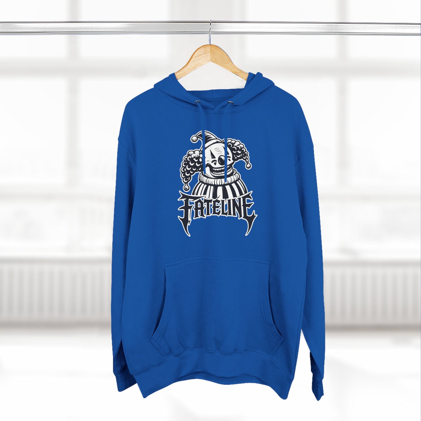 Fateline Clown Three-Panel Fleece Hoodie — Graphic Clown Face Streetwear