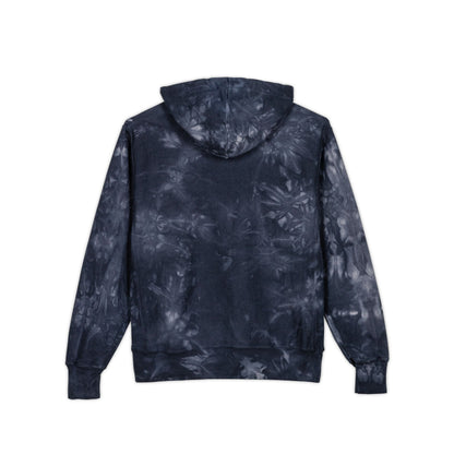 Fateline Tie-Dye Embroidered Hoodie — Black Marble "Treasure" Design