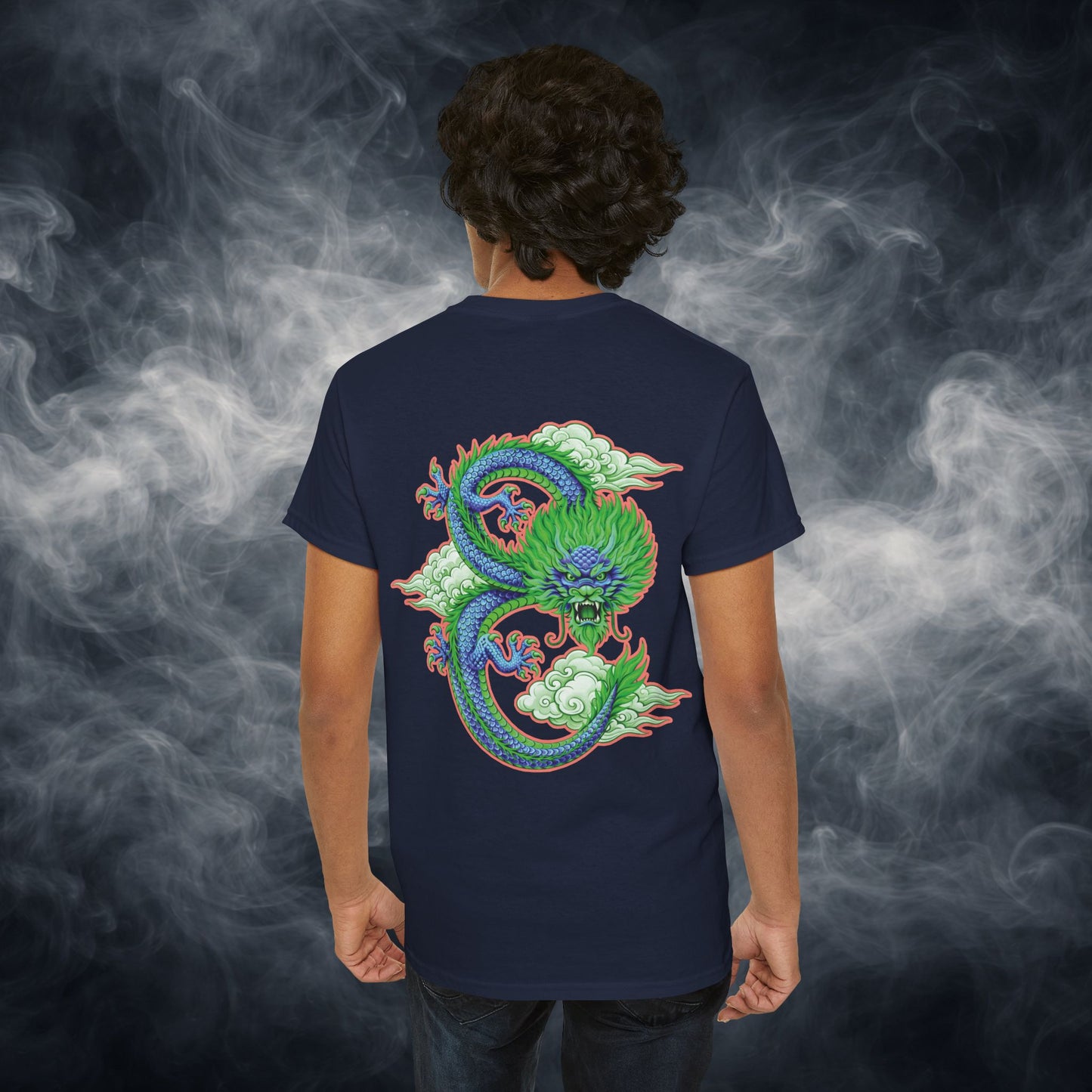 Lucky 8 Dragon T-Shirt — "Fateline" Chinese Script Graphic