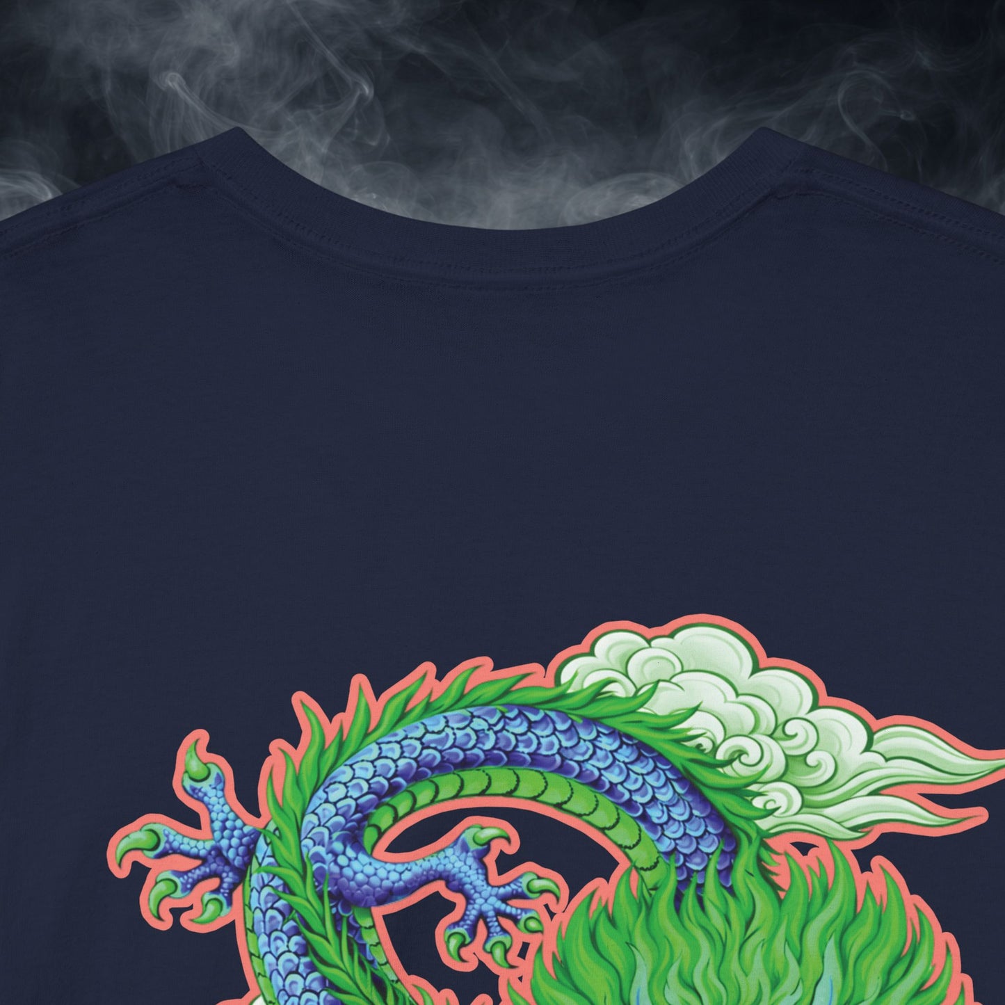Lucky 8 Dragon T-Shirt — "Fateline" Chinese Script Graphic