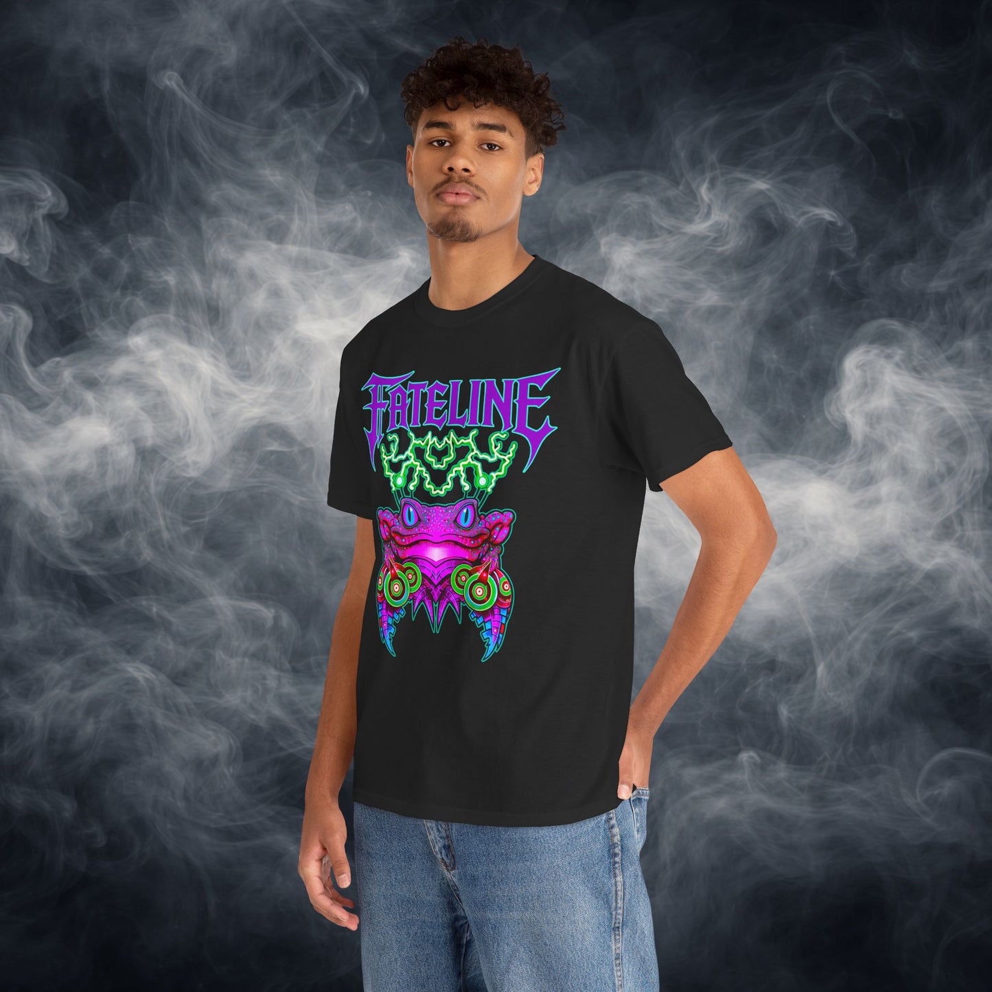 Fateline Frog Graphic Tee — Neon Psychedelic T Shirt