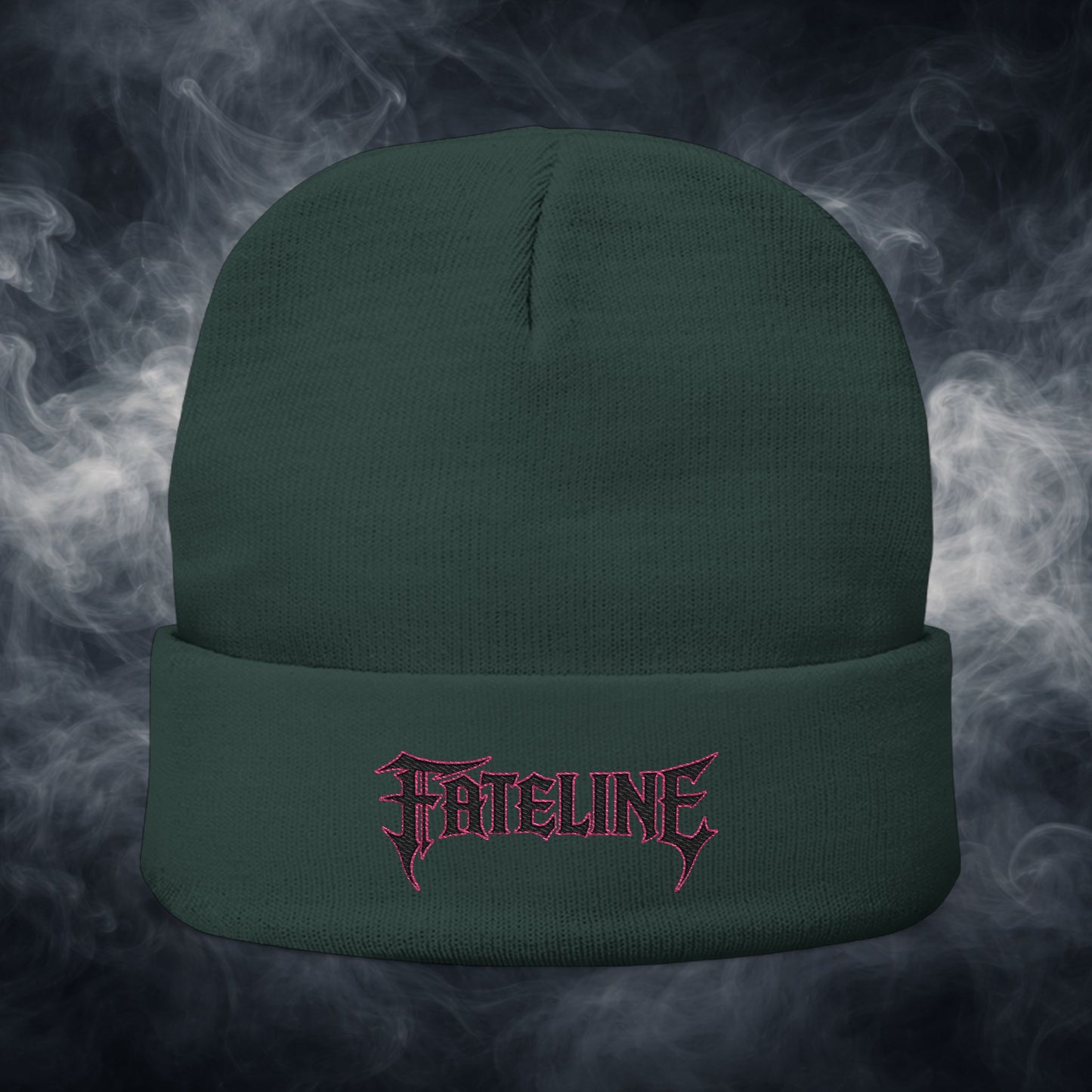 Fateline Logo Embroidered Knit Beanie — Warm Winter Hat