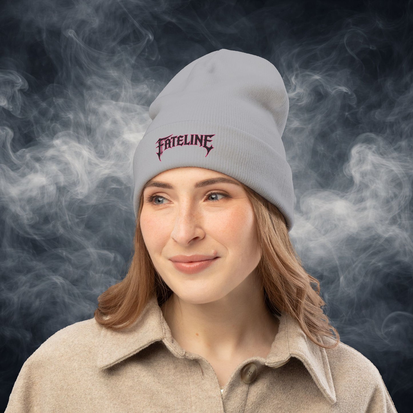 Fateline Logo Embroidered Knit Beanie — Warm Winter Hat