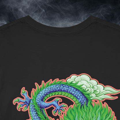Lucky 8 Dragon T-Shirt — "Fateline" Chinese Script Graphic