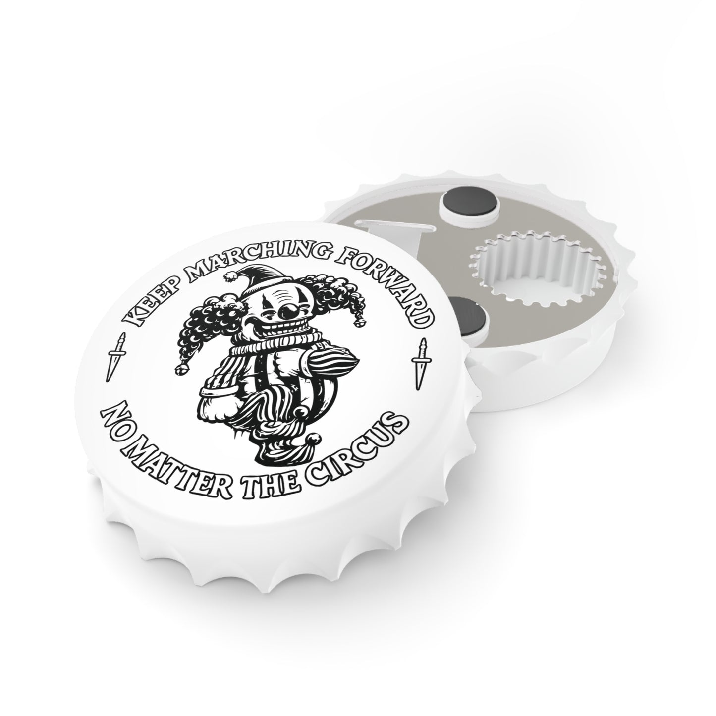 Keep Marching Forward Clown Bottle Opener