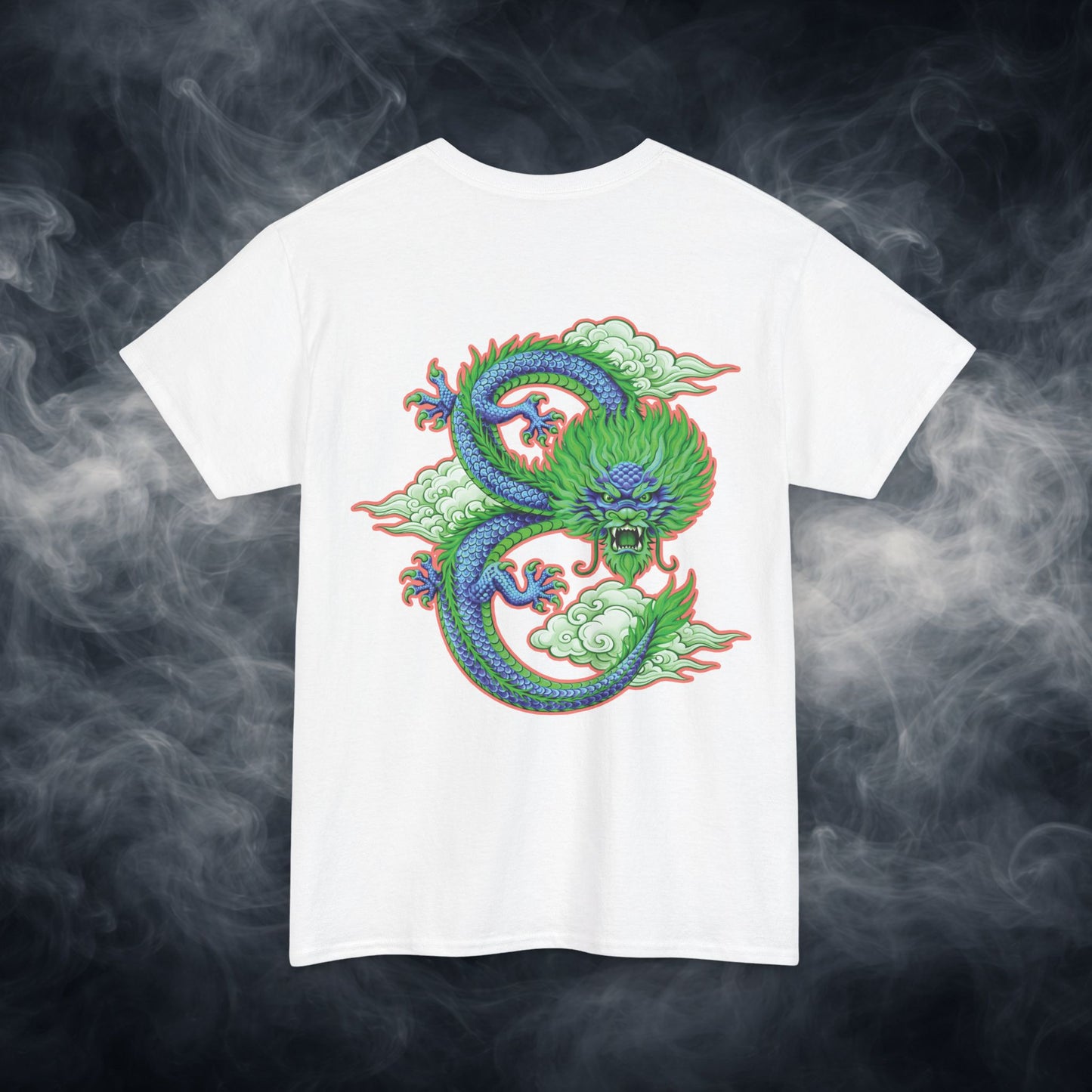 Lucky 8 Dragon T-Shirt — "Fateline" Chinese Script Graphic