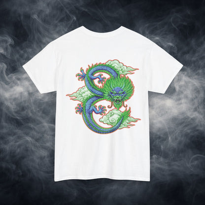 Lucky 8 Dragon T-Shirt — "Fateline" Chinese Script Graphic
