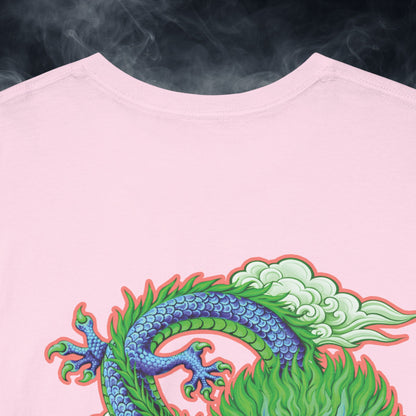 Lucky 8 Dragon T-Shirt — "Fateline" Chinese Script Graphic