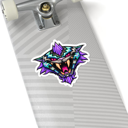 Fateline Sabre Cat Head Kiss-Cut Sticker — Cute Retro Cat Decal