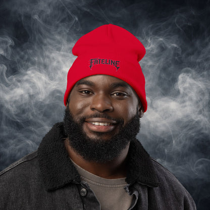 Fateline Logo Embroidered Knit Beanie — Warm Winter Hat