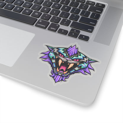 Fateline Sabre Cat Head Kiss-Cut Sticker — Cute Retro Cat Decal