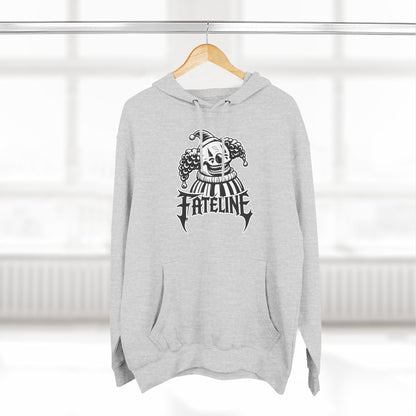 Fateline Clown Three-Panel Fleece Hoodie — Graphic Clown Face Streetwear