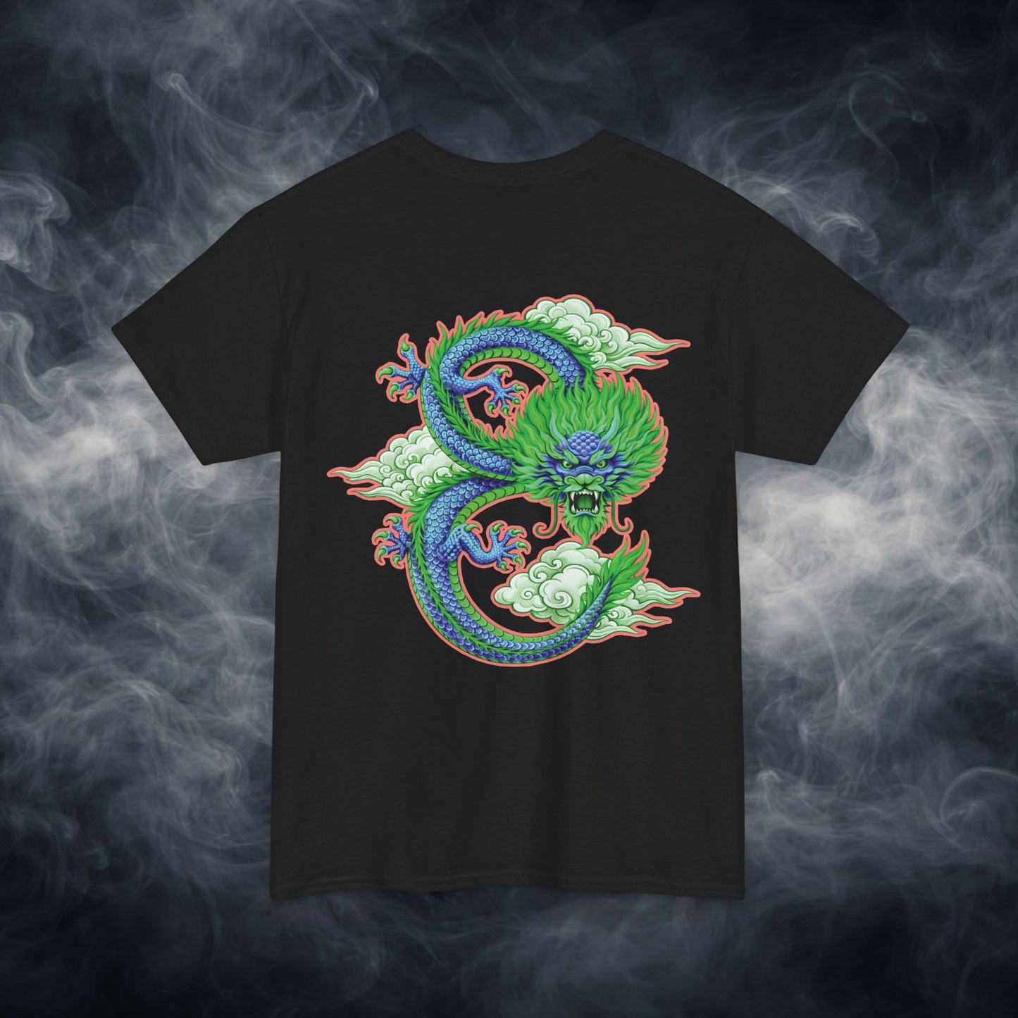 Lucky 8 Dragon T-Shirt — "Fateline" Chinese Script Graphic
