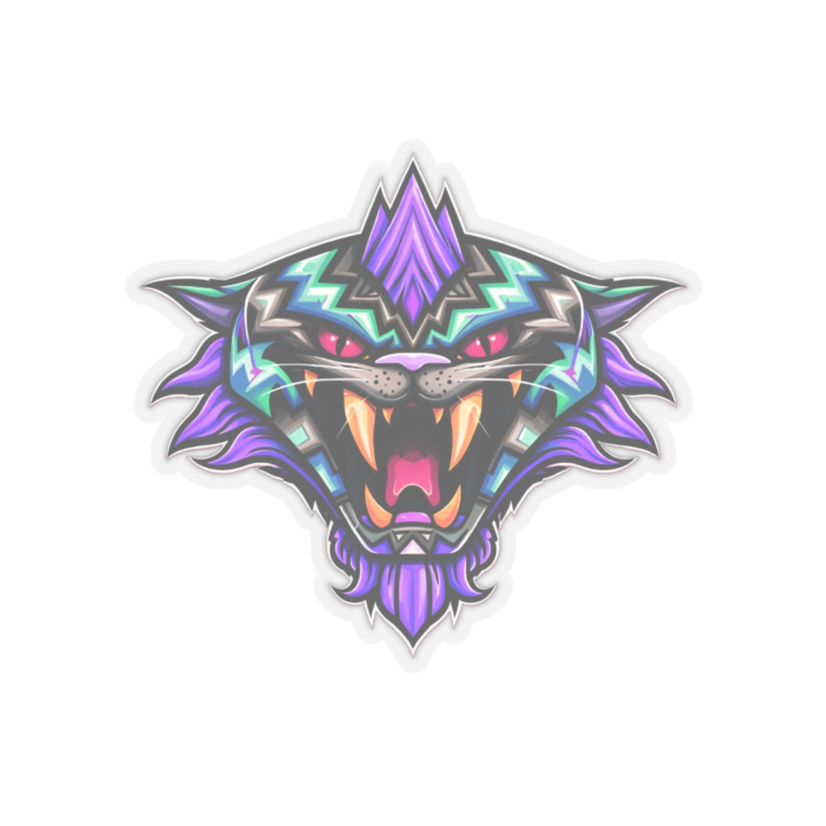 Fateline Sabre Cat Head Kiss-Cut Sticker — Cute Retro Cat Decal