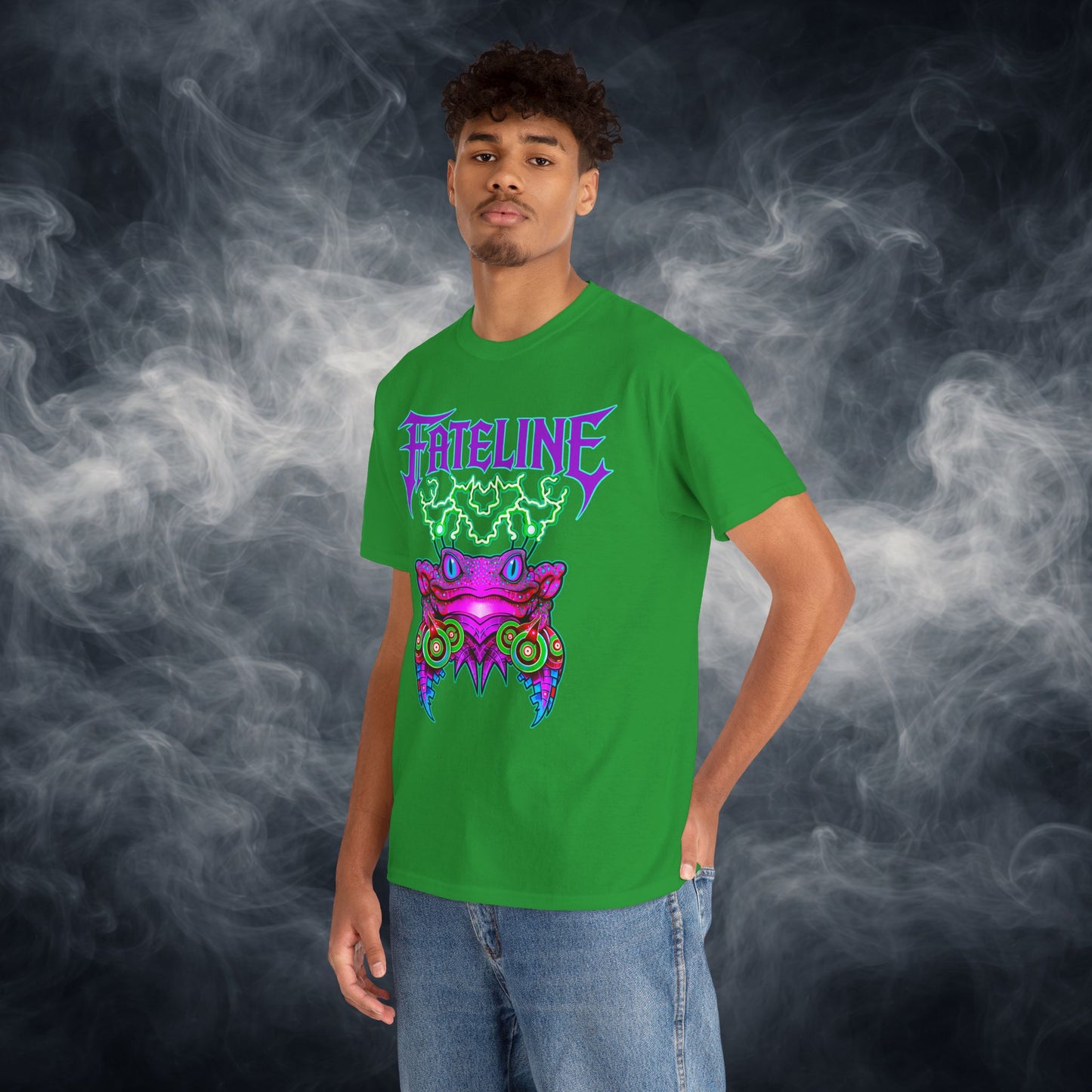 Fateline Frog Graphic Tee — Neon Psychedelic T Shirt