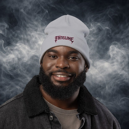 Fateline Logo Embroidered Knit Beanie — Warm Winter Hat