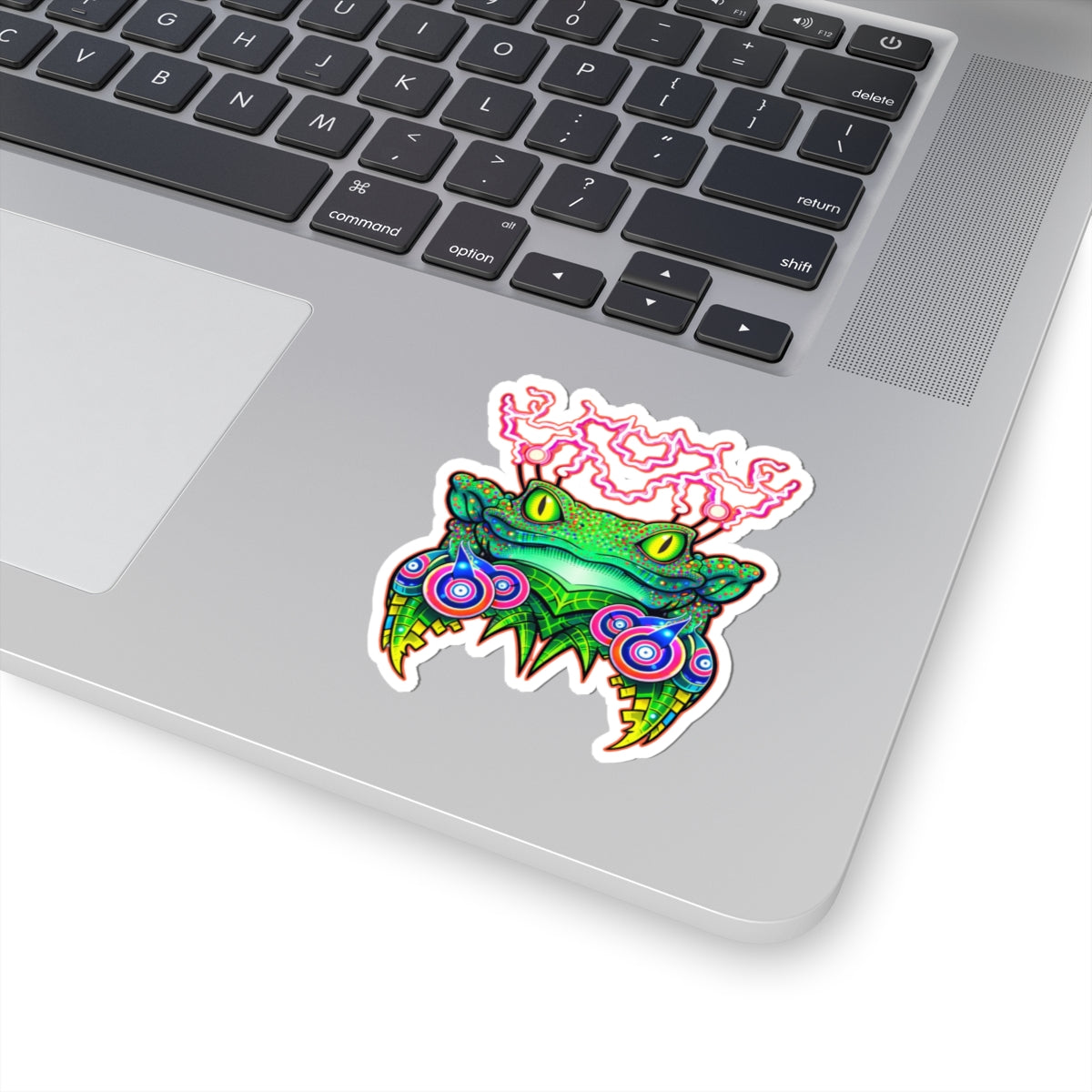 Psychedelic Frog Fateline Sticker — Neon Trippy Kiss-Cut Decal