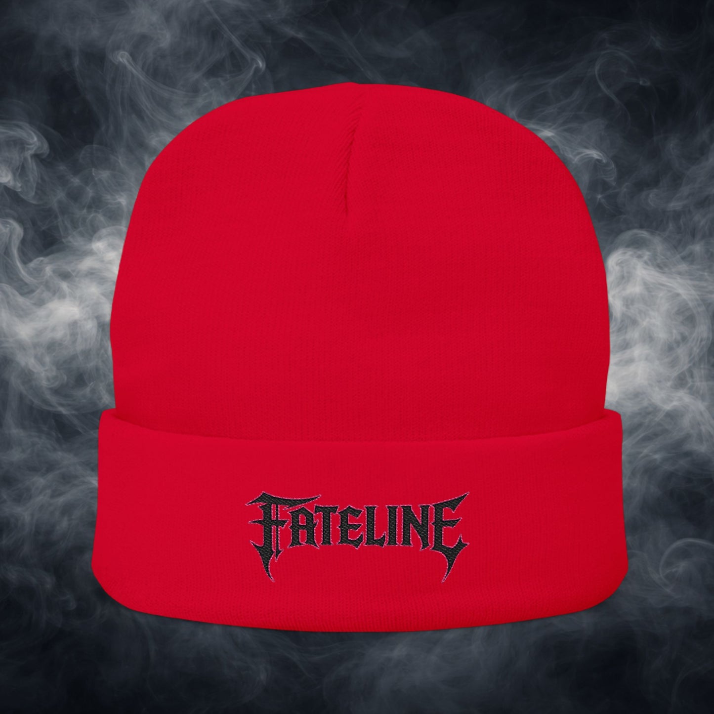 Fateline Logo Embroidered Knit Beanie — Warm Winter Hat