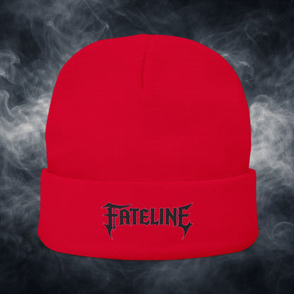 Fateline Logo Embroidered Knit Beanie — Warm Winter Hat