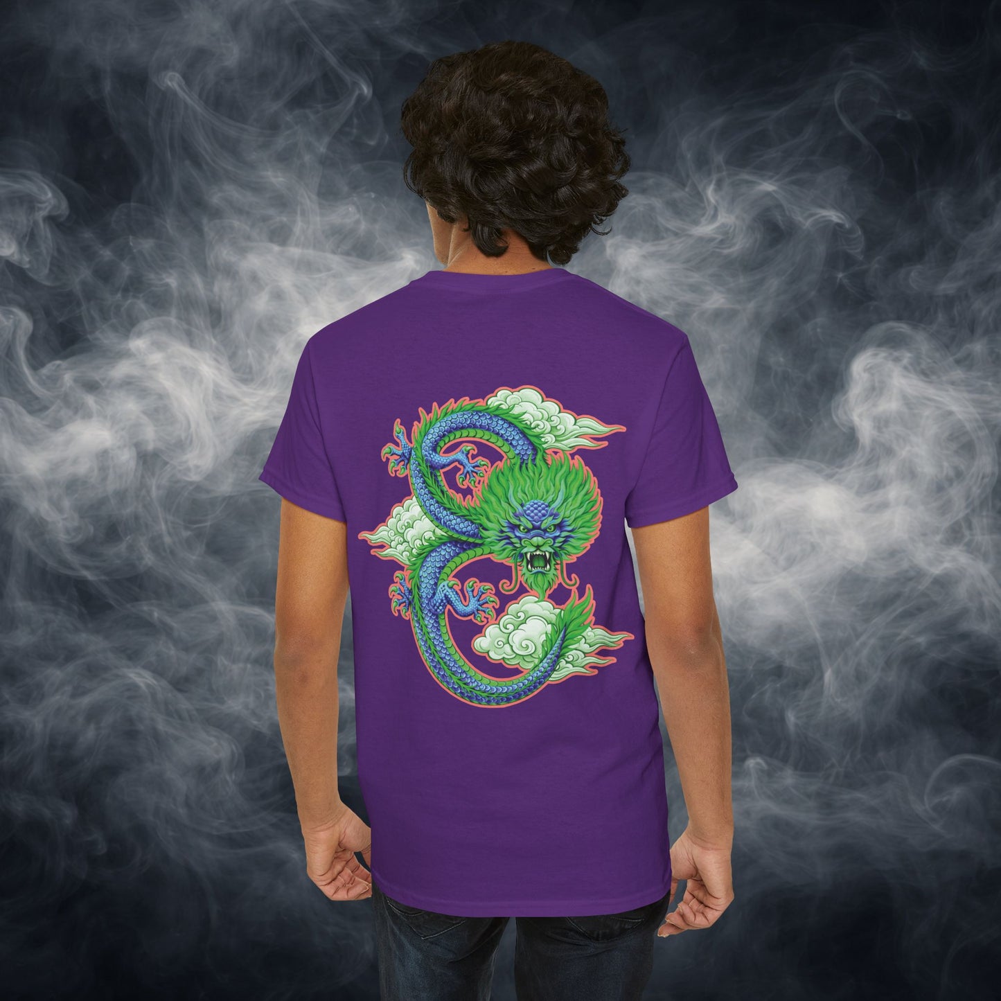 Lucky 8 Dragon T-Shirt — "Fateline" Chinese Script Graphic