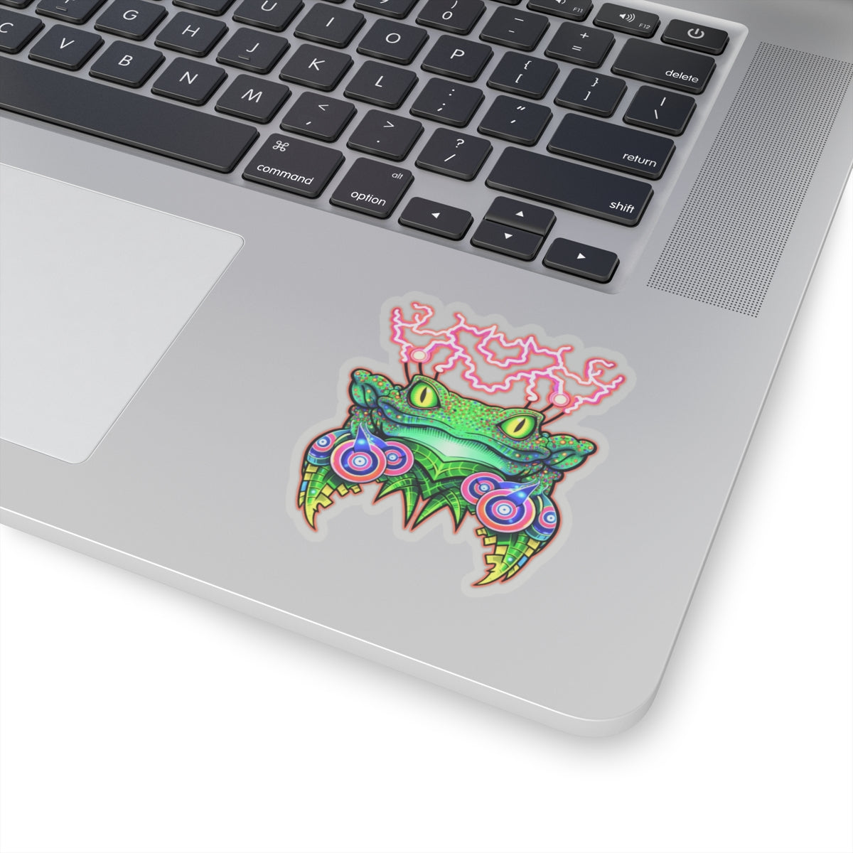 Psychedelic Frog Fateline Sticker — Neon Trippy Kiss-Cut Decal