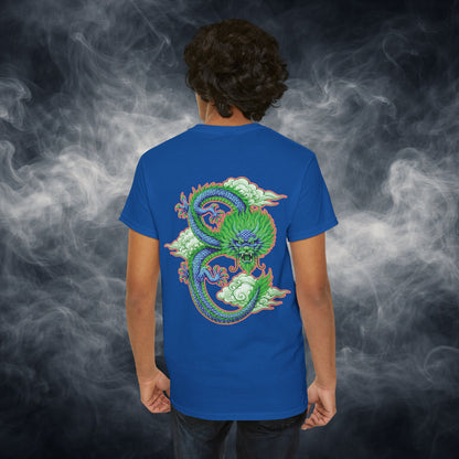Lucky 8 Dragon T-Shirt — "Fateline" Chinese Script Graphic