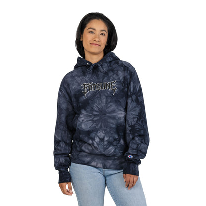 Fateline Tie-Dye Embroidered Hoodie — Black Marble "Treasure" Design