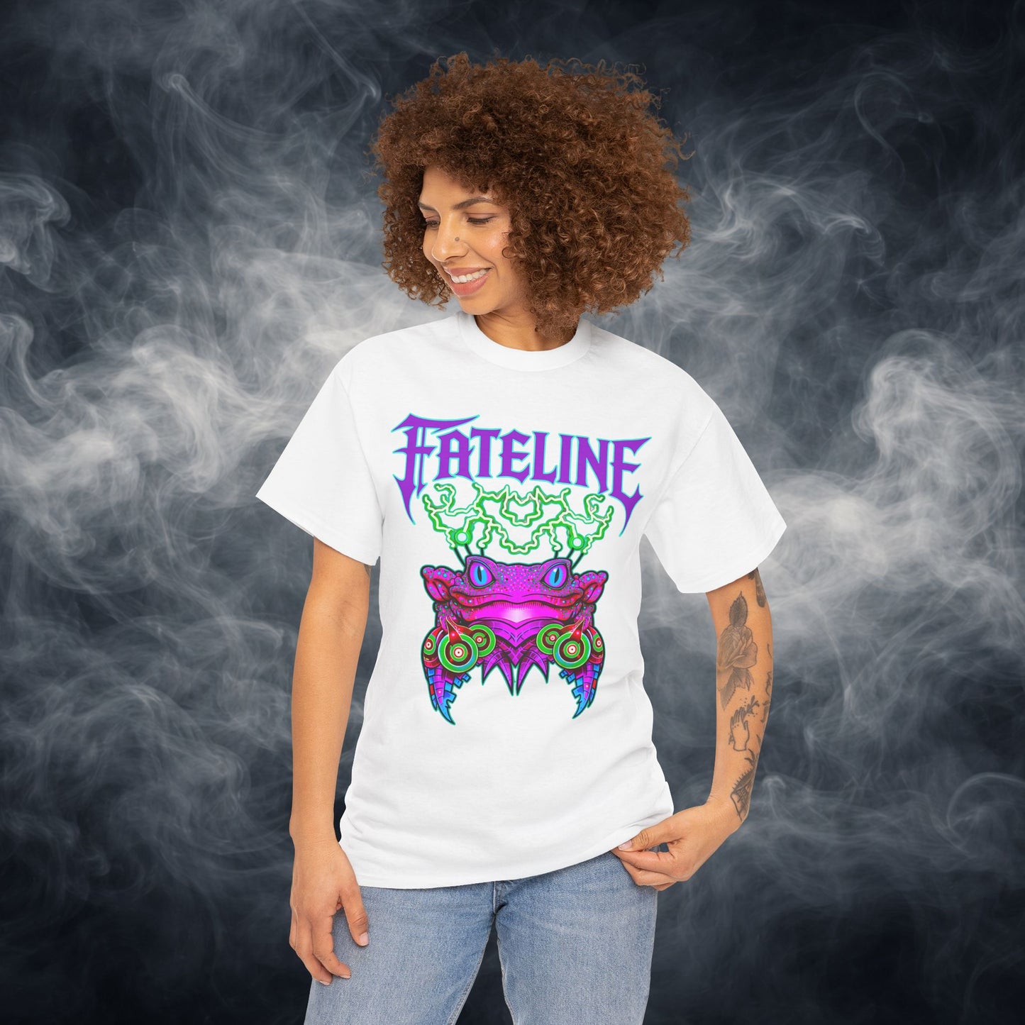 Fateline Frog Graphic Tee — Neon Psychedelic T Shirt