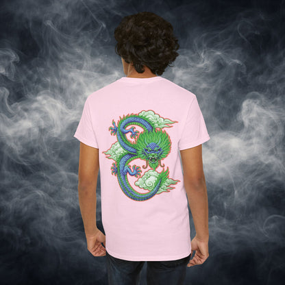 Lucky 8 Dragon T-Shirt — "Fateline" Chinese Script Graphic