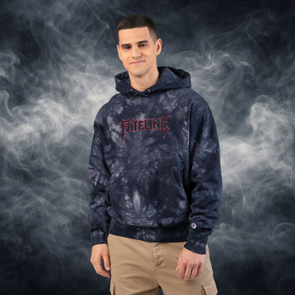 Fateline Tie-Dye Embroidered Hoodie — Black Marble "Treasure" Design