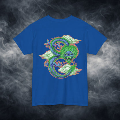 Lucky 8 Dragon T-Shirt — "Fateline" Chinese Script Graphic