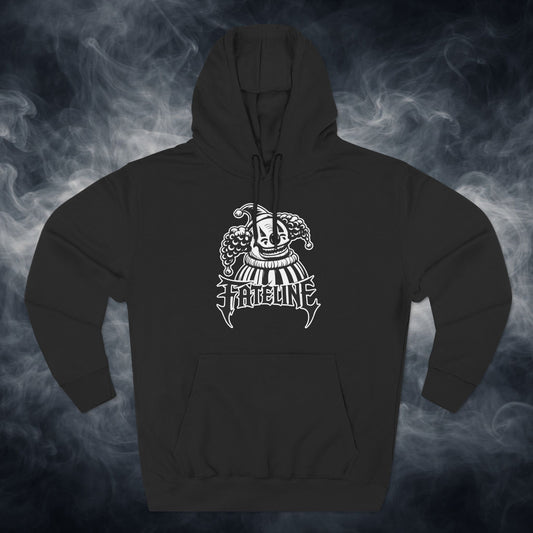 Fateline Clown Three-Panel Fleece Hoodie — Graphic Clown Face Streetwear