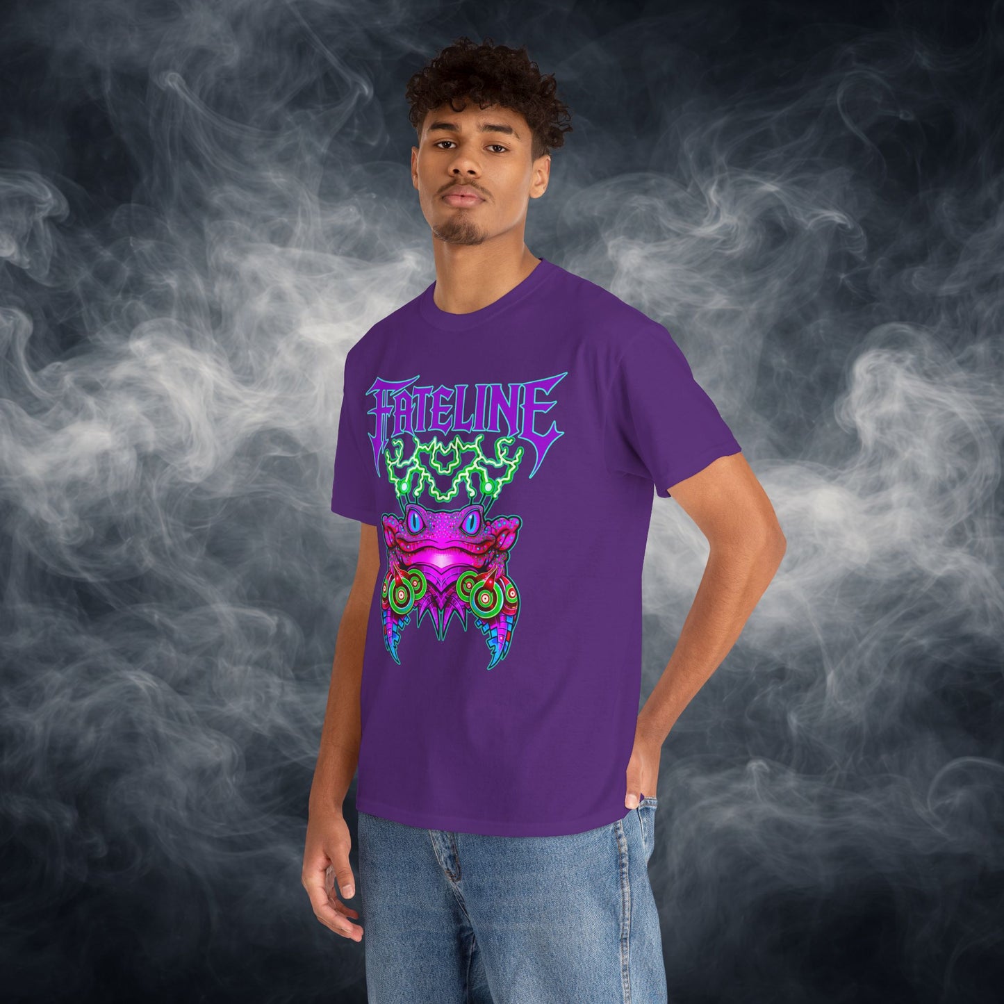 Fateline Frog Graphic Tee — Neon Psychedelic T Shirt