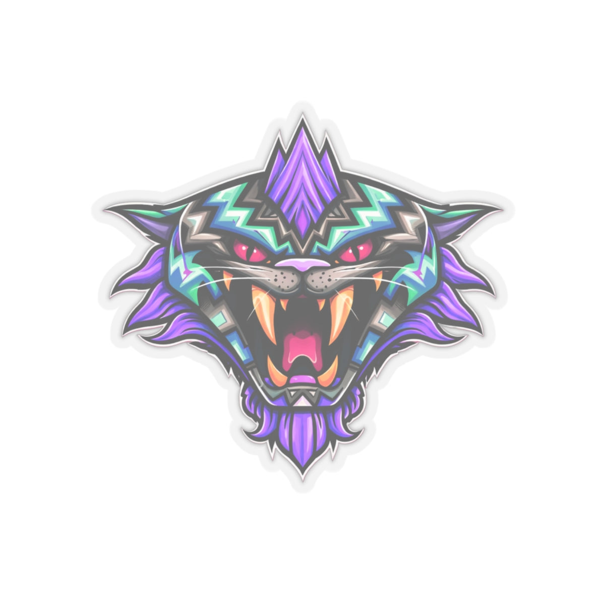 Fateline Sabre Cat Head Kiss-Cut Sticker — Cute Retro Cat Decal