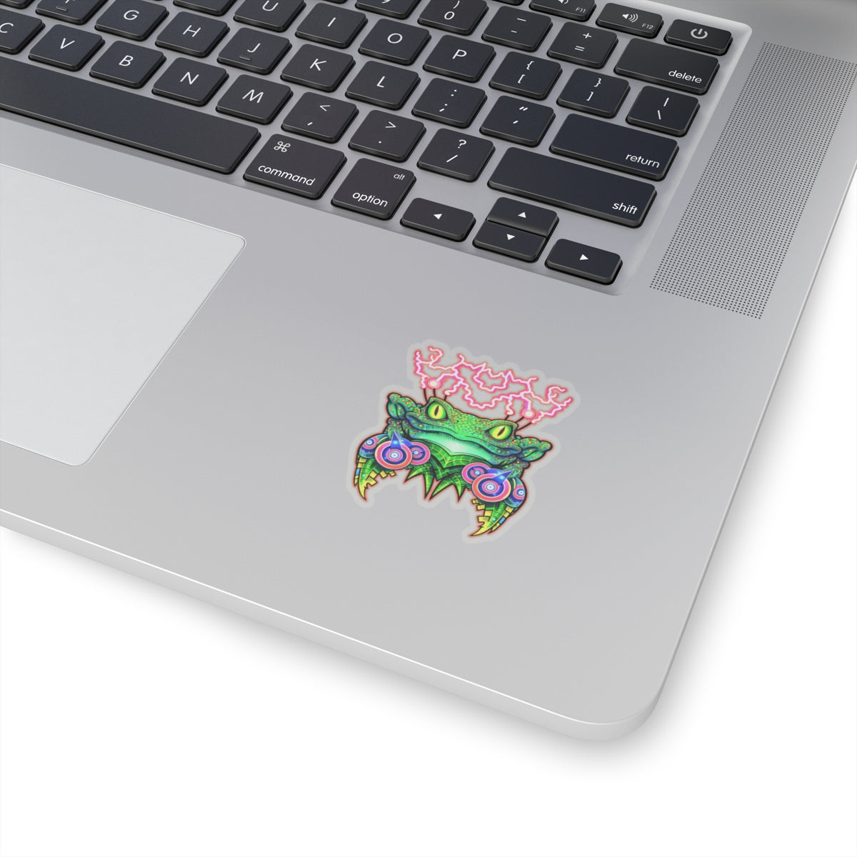 Psychedelic Frog Fateline Sticker — Neon Trippy Kiss-Cut Decal